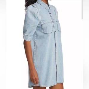 Frame Rosette Denim Shirt Dress